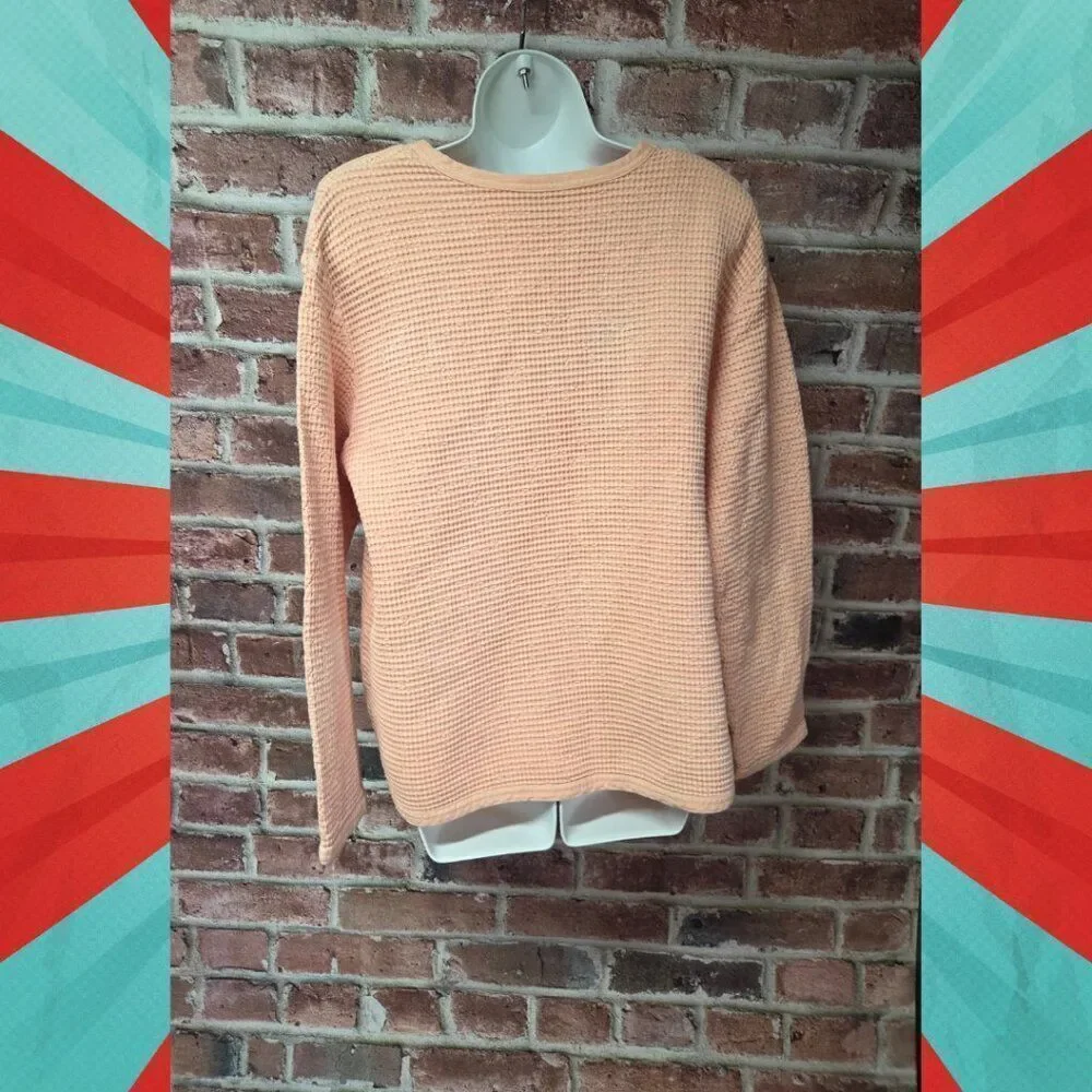 Focus Honeycomb Knit Pullover Sweater | Women’s XL‎ | Pink Peach